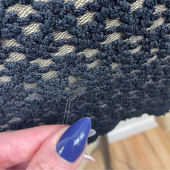 VTG Victorian Top Alberto Makali Lace Med Black Floral BohoGoth Alt Grunge Sheer - Picture 14 of 16